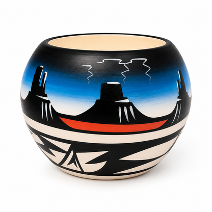 Southwestern Ceramic Desert Blue Pot
