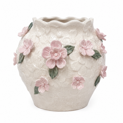 Embossed Floral Decorative Vase