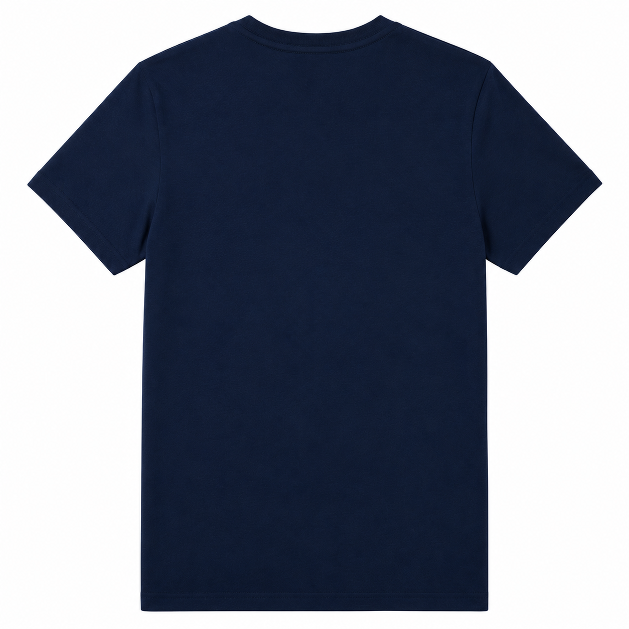 Navy blue t-shirt on a white background
