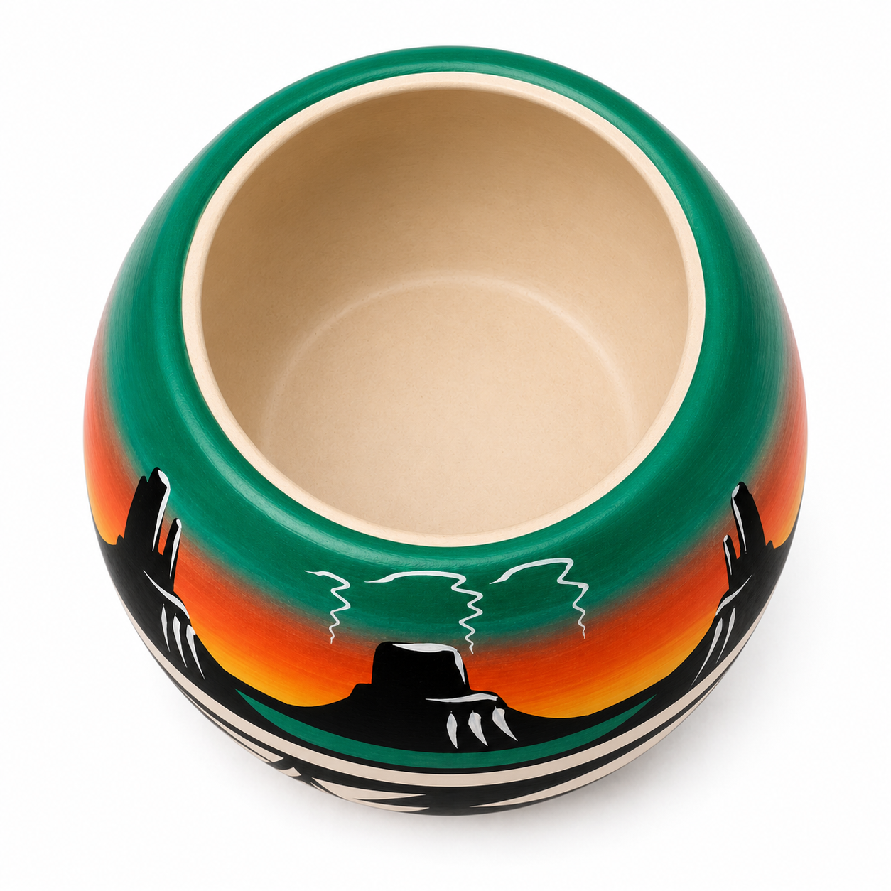 Southwestern Ceramic Desert Pot - Green