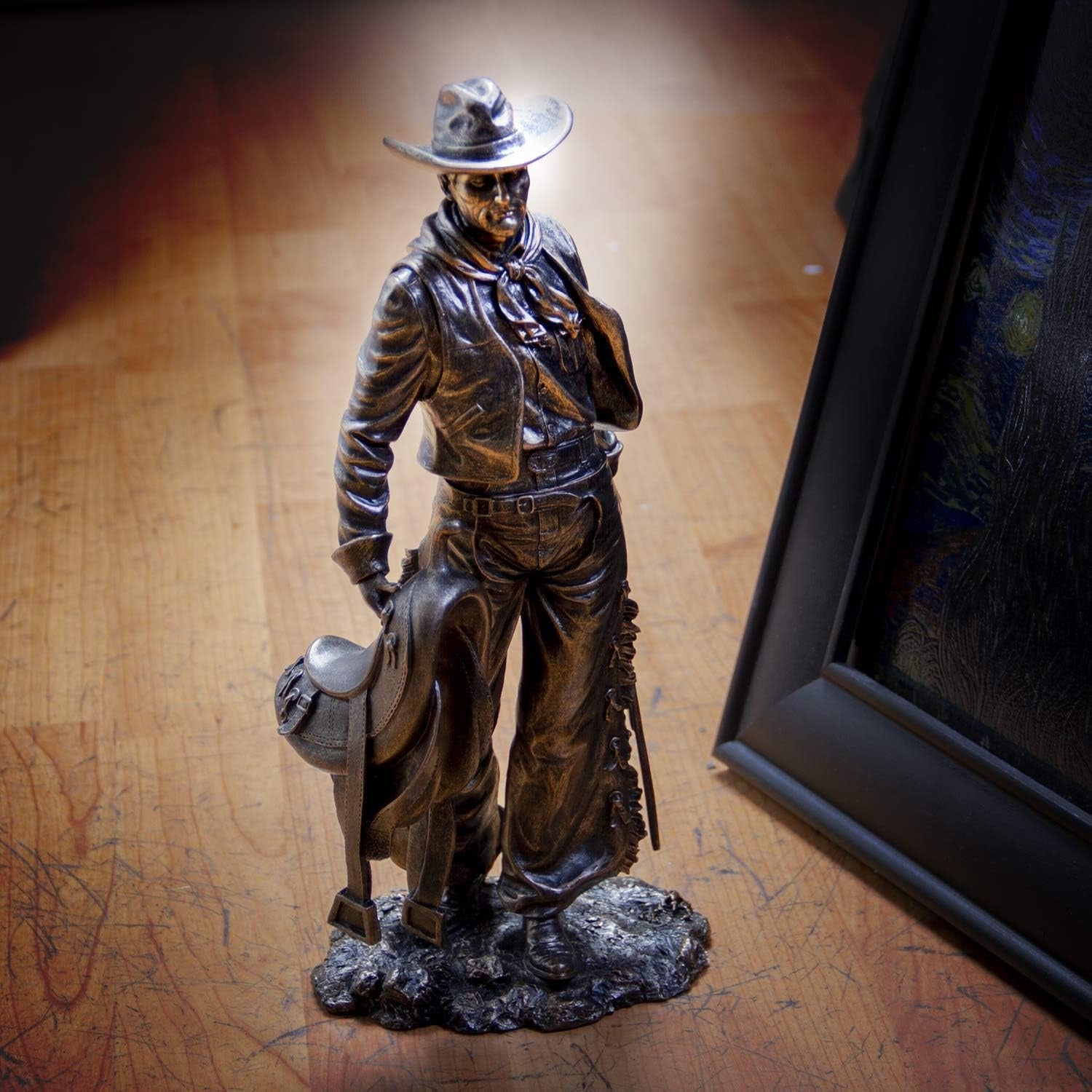 Traditional American Cowboy Resin Figurine Decor