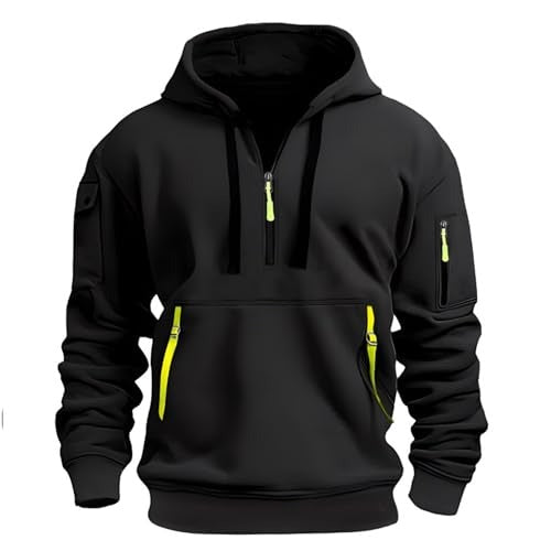 Casual Quarter Zip Fleece Pullover Hoodie Sweatshirt