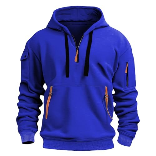 Casual Quarter Zip Fleece Pullover Hoodie Sweatshirt