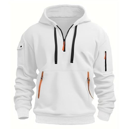 Casual Quarter Zip Fleece Pullover Hoodie Sweatshirt