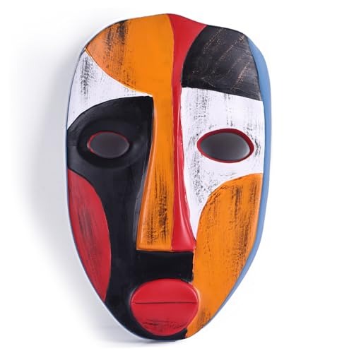 Abstract African Tribal Resin Wall Mask Sculpture