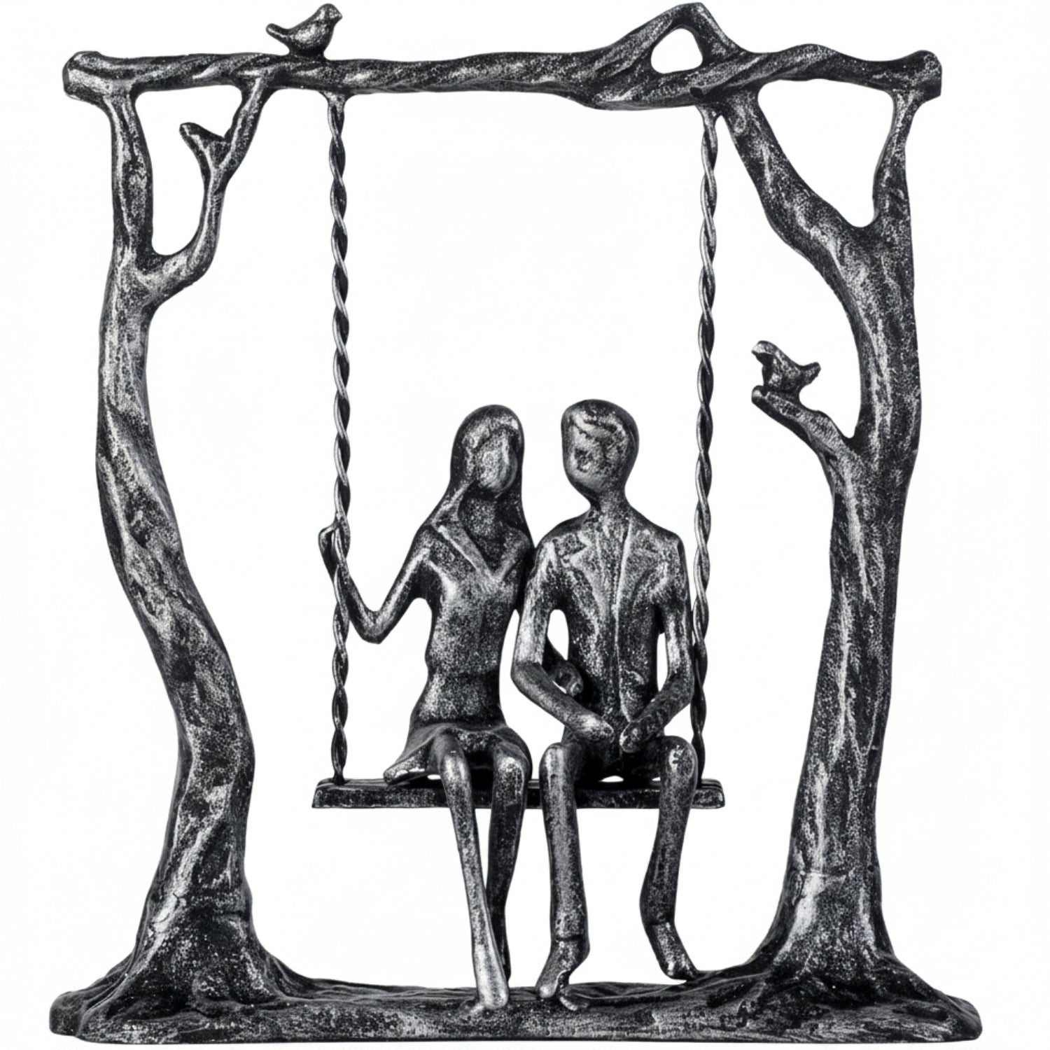Romantic Handcrafted Iron Couple Statue Gift Decor