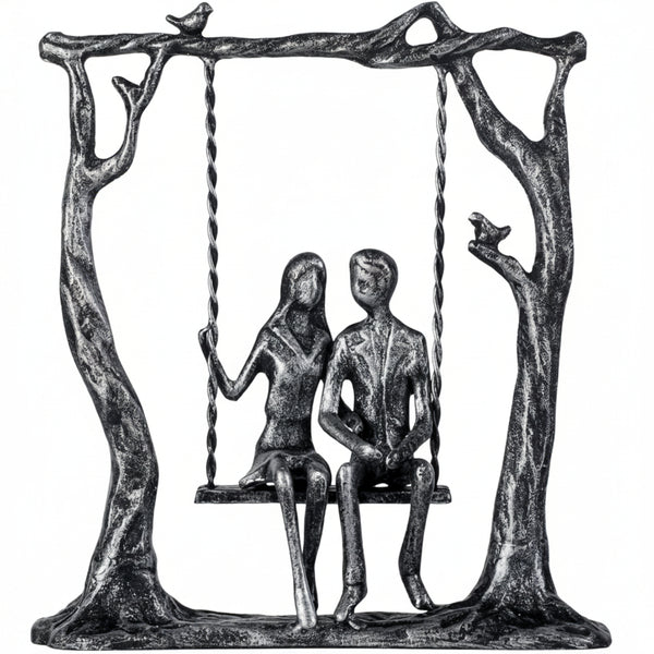 Romantic Handcrafted Iron Couple Statue Gift Decor