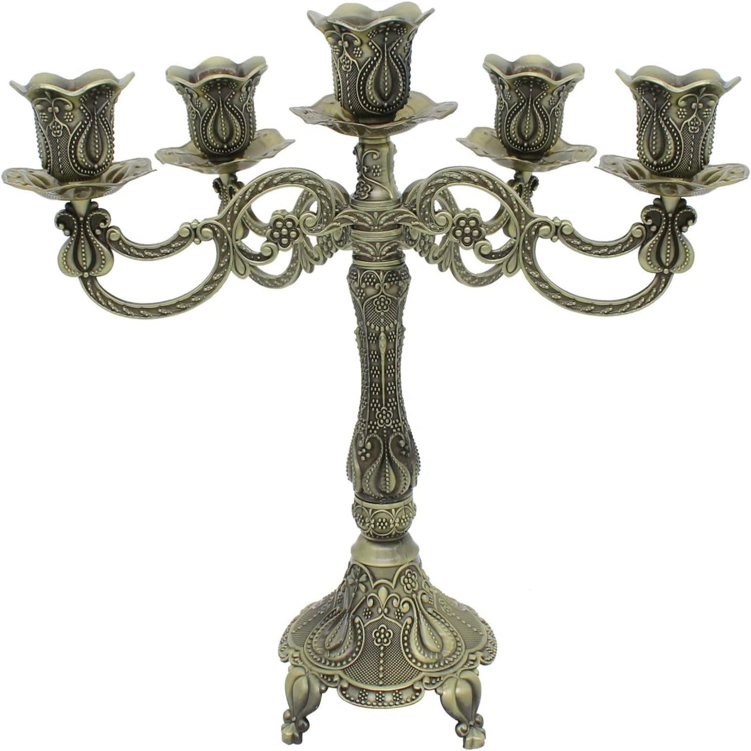 Decorative candle holder with five candle holders on a white background