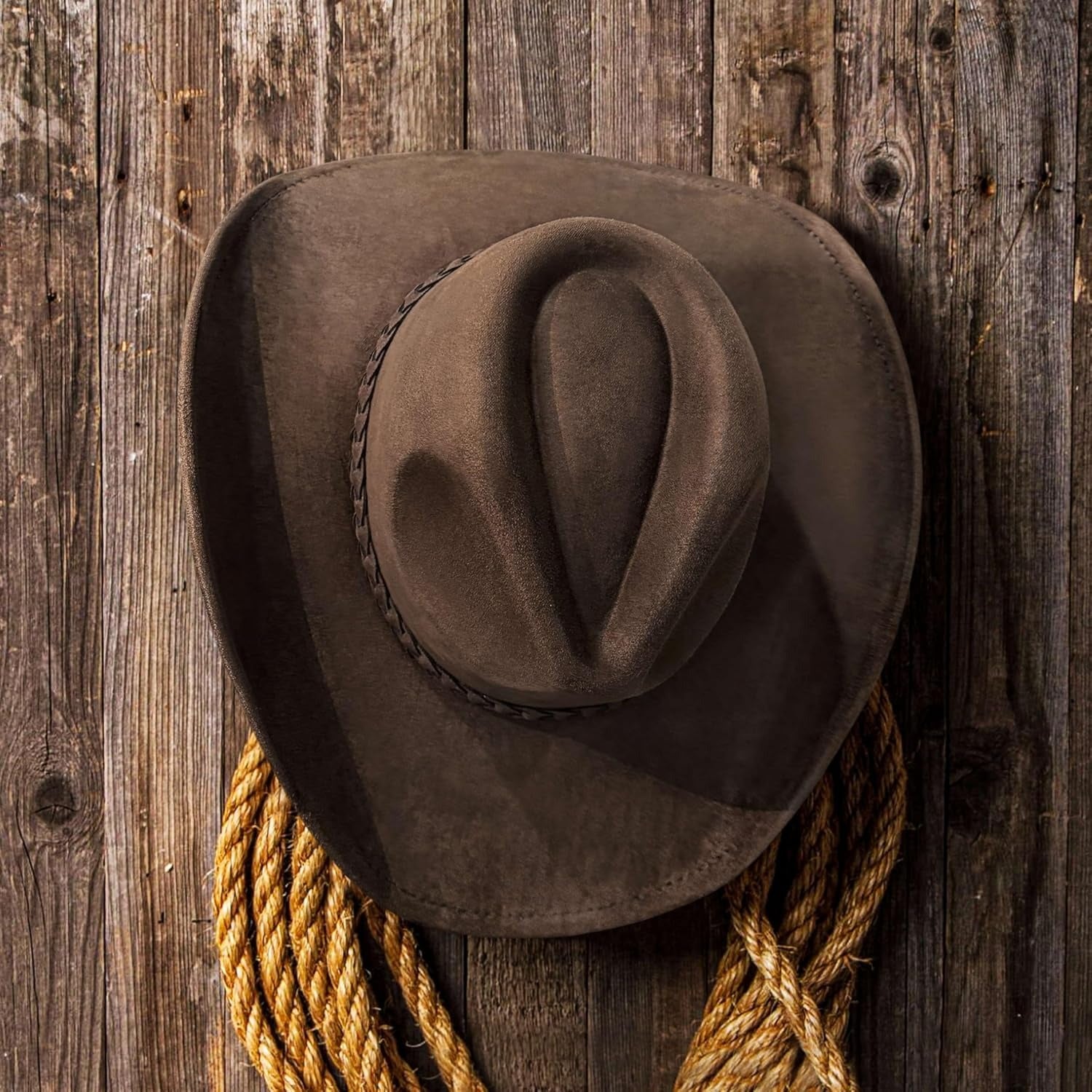 Felt Teardrop Western Cowboy Hat with Wired Brim