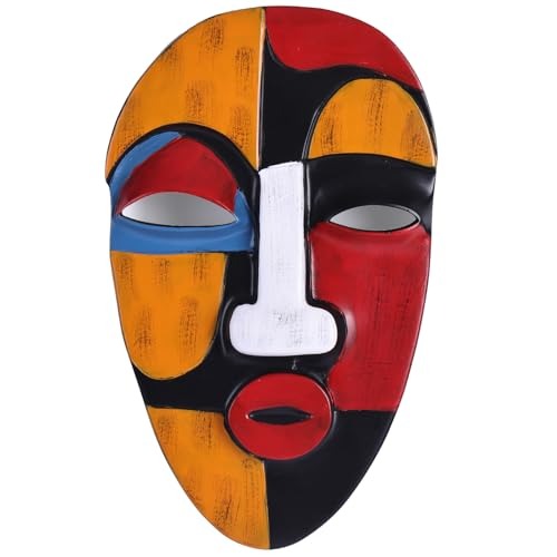 Abstract African Tribal Resin Wall Mask Sculpture
