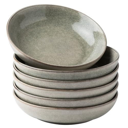 AmorArc Large Stoneware Pasta Bowls Set for Kitchen and Dining