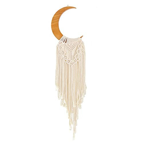 Handmade Bohemian Macrame Moon Wall Decor