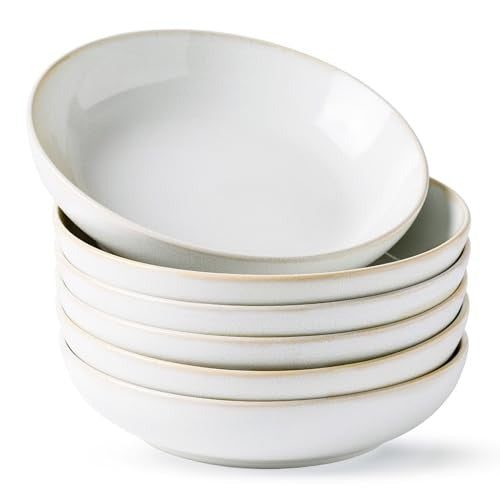 AmorArc Large Stoneware Pasta Bowls Set for Kitchen and Dining