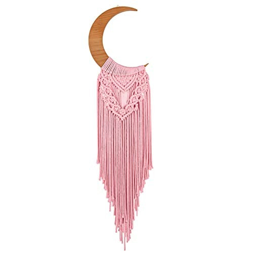 Handmade Bohemian Macrame Moon Wall Decor