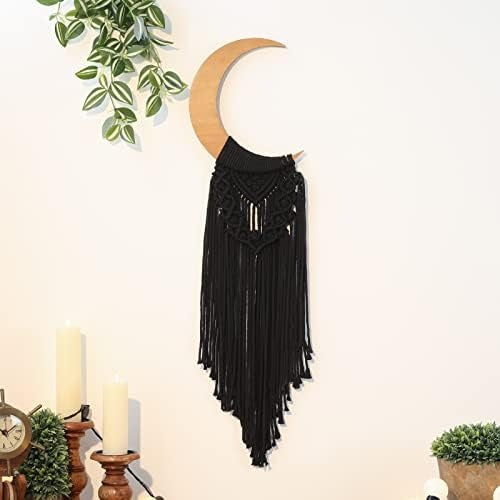 Handmade Bohemian Macrame Moon Wall Decor