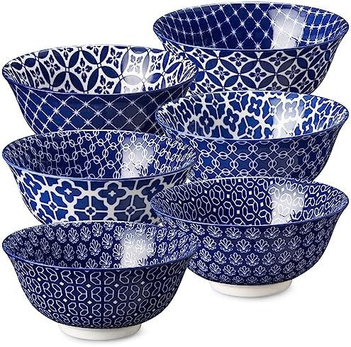 Small Ceramic Ice Cream and Dessert Bowls Set of 6