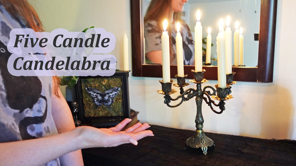 Five Arm Metal Candelabra Candlestick Holder